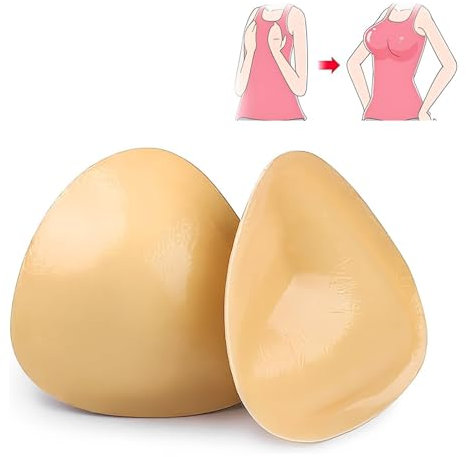 Bisienya Bra Inserts Double Sided Sticky Bra Bra Inserts Push Up Sticky Bra Inserts Sticky Bra Pads Balconette Sticky Bra Inserts Push Up for Plunging Necklines and Bikini Tops(Skin Tone)