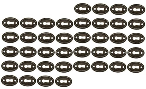 KITANDOVE Lot De 2 Cache-trous De Serrure Ovales En Alliage De Zinc Inserts Décoratifs En Laiton Antique Pour Portes d 39 Armoires Et Commodes 20 Pièces x 2