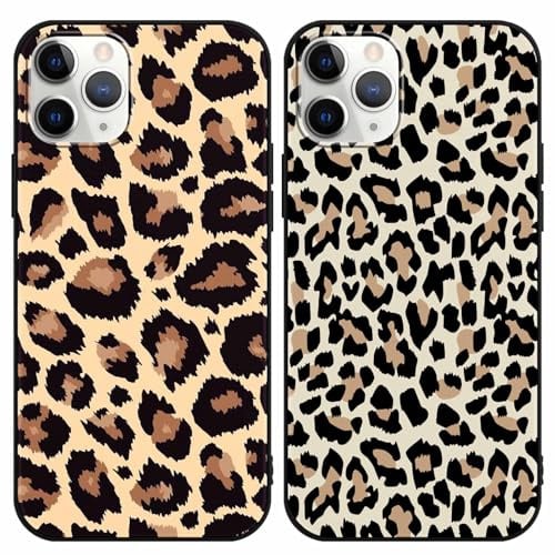 Yoedge 2 Stück HandyHülle für iPhone 11 Pro Hülle 5,8, Schutzhülle für iPhone 11 Pro Case 3D Buntes Leopard Muster Design Aesthetic Mädchen Junge Geschenk Weich TPU Silikon Stoßfest Cover