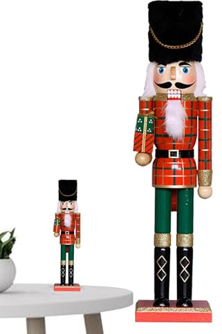 Casse-noisette de Noël - Casse-noisette traditionnel en bois - 50 cm - Casse-noisette de Noël traditionnel en bois pour table
