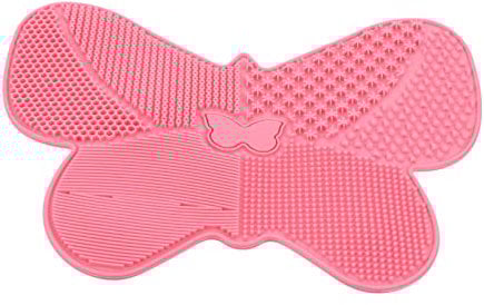 CRILSTYLEO Silicone Butterfly Shaped Cleaning Pad Makeup Brush Scrubber Beauty Brush Mat Suction Cups and Portable