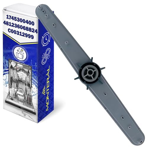 Braccio di Spruzzo Superiore per Lavastoviglie Ha il Codice Originale 1745300400 481236068824 C00312999 per Beko per Whirlpool per Indesit - Garanzia di 10 Anni - MONTERAL