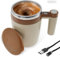 autoagitable USB 400 ml Self Stirring Mug con pantalla de visualización de temperatura, base antideslizante, eléctrica automática para café, té, chocolate caliente leche (marrón)