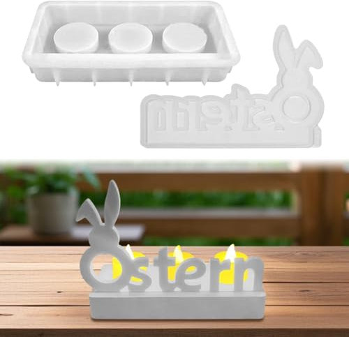 Skeadex Silikonformen Ostern, 2 Stück Osterhase Silikonform Kerzenhalter Gips Zum Gießen, Ostermold, Formguss, Silikon