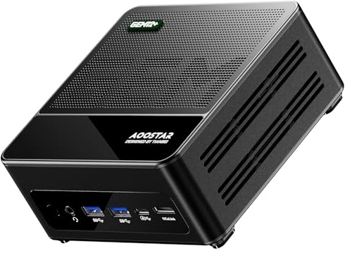 AOOSTAR GEM12+ 8845HS Mini PC, Schwarz Mini Gaming PC Ryzen 7 PRO 8845HS(8C/16T, bis zu 5.1Ghz), 32GB DDR5 RAM 1TB PCIE4.0 SSD Mini Computer 4K 4-Display/OCULINK/HD2.1/DP1.4/2*USB4/WiFi6/2*2,5G RJ45