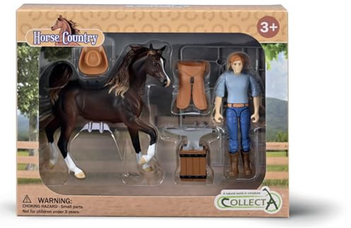 Collecta Schmied mit Pferd und Zubehör, Sammelfigur, beweglich, +3 (Deqube 90184277)