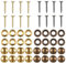 16 PCS Mirror Screw Caps Brass Decorative Screws with Caps Mirror Fixing Cover Self Tapping Screw Decorative Cover Retro Cap Cabinet Doors and Window Fastener for Furniture Fixing(Gold Bronze)