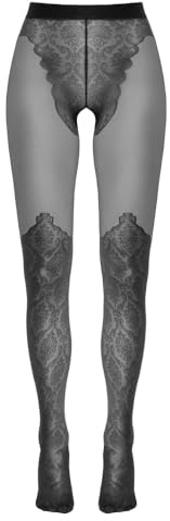 Cottelli Legwear Damen Strumpfhose ouvert, Schwarz, 3