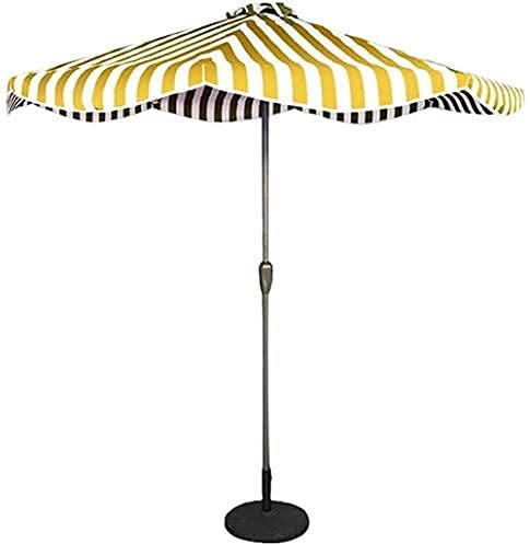 MYUYEE Sonnenschirm Garten 9ft/27m Outdoor Terrasse Gestreiften Regenschirm für Garten Deck Hinterhof und Pool,Gelb und Weiß gestreift