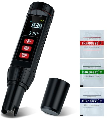Mcbazel 7-in-1 Digitaler Wasserqualität-Tester mit pH/EC/TDS/Salt/S.G./ORP/Temp, Messgerät Wasser Wasserdichtes Wasser-Tester für Aquakultur/Landwirtschaft/Aquatik/Laboranwendungen
