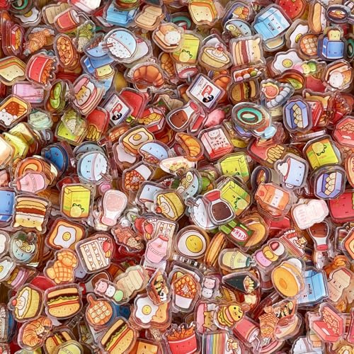 Syzplnwy 250g/500g Snack Acryl Charms 2cm Drink Themed Anime Shaker Basteln Schlüsselanhänger/Haar DIY, 500 g, Acryl, Kein Edelstein