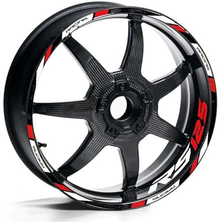 Felgenaufkleber-Set Motorrad-Felgenaufkleber Für Aprilia RS125 RS 125 17 Zoll Felgenaufkleber Nabenaufkleber Nachtreflektierend Dekorativ Felgen Aufkleber Motorrad