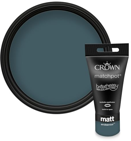 Crown WALLS & CEILINGS Forest Green Matt Paint Tester - Sample 40ml | Try Endeavour before you buy. See the true colour on your wall, in your own light. Low VOC, low odour, breatheasy