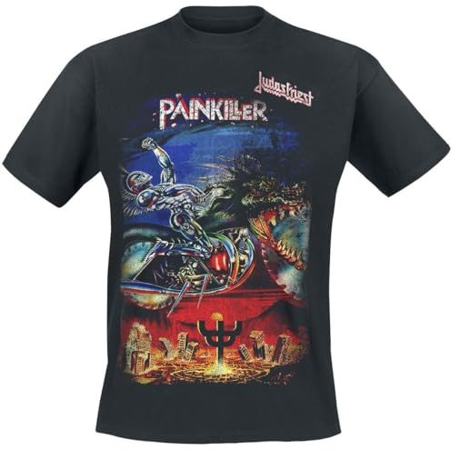 Judas Priest Painkiller Uomo T-Shirt Nero 100% Cotone Regular