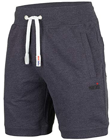 Mount Swiss Kurze Freizeithose Herren Luca I Kurze Sweatpants Herren mit Taschen und Tunnelzug I Kurze Hose für Heim und Hobby I Bequeme Sport Shorts Farbe: dunkelblau, Gr. XXL