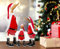 Rikmani - Deko Weihnachtsdeko Ente aus Holz – dekorative Holzfigur Santa Ente mit Stiefeln - Heimdeko Holzspielzeug Ente – Weihnachtsmann - Ente (Small)