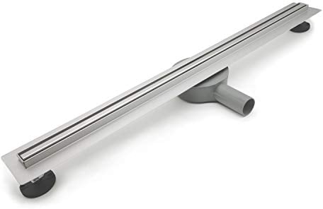 Elbe Duschrinne 60cm Extra Flach 304 Edelstahl Bodenablauf Komplettset Haarsieb Bodenablauf, Siphon mit Geruchsstop, Schnelle Entwässerung (Schlank)