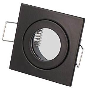 LED-Line® Einbaustrahler MR11 Einbaurahmen Ø45mm Bohrloch Aluminium inkl. MR11 3W Neutralweiß 255 Lumen LED Leuchtmittel Schwarz Eckig