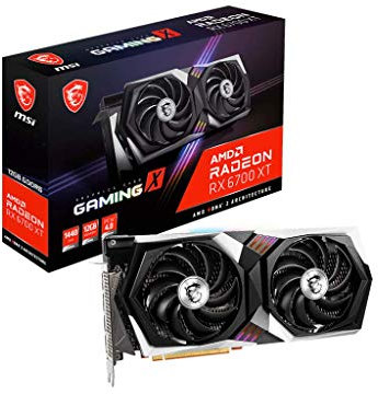 MSI Gaming Radeon RX 6700 XT 192-bit 12GB GDDR6 DP/HDMI Dual Torx 4.0 Fans FreeSync DirectX 12 VR Ready RGB Graphics Card (RX 6700 XT Gaming X 12G)