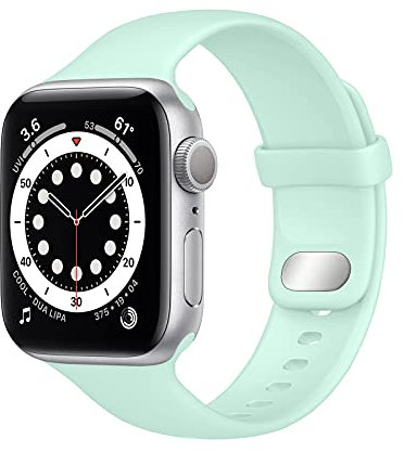 Lobnhot Compatible for Apple Watch Straps 38mm 40mm 41mm, Soft Sport Silicone Replacemnet Band Compatible with iWatch Series 10 9 8 7 SE 6 5 4 3 2 1 for Women Men, Light green