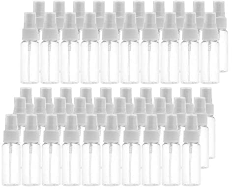 Gcroet 50pcs Spray Bottles, Empty Clear Spray Bottles, Plastic Mini Travel Atomiser Bottle Set, 30ml Mini Empty Spray Bottle Portable Plastic Clear Fine Mist Travel Sprayer Liquid Containers