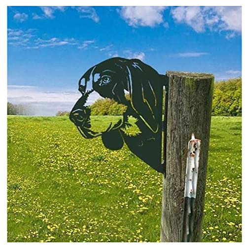 CCWORAN Labrador en métal Décoration de Jardin pour clôtures Décoration d'extérieur Animaux Décoration de Jardin Sculptures en Fonte Silhouettes d'arbre et Cour Cadeau pour Chien Labrador