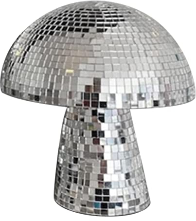 komsoup Mushroom Disco Ball - Spiegel Discokugel Pilzform, Pilz Discokugel Silber Spiegel Discokugeln Discokugel, Partykugel Für Silvester, Geburtstag, Mottoparty