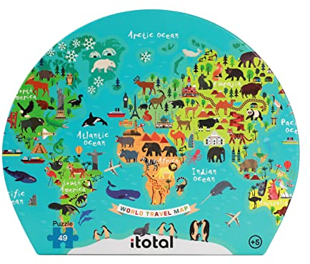 I-TOTAL Puzzle Watch, World Travel Map