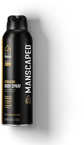 MANSCAPED® UltraPremium Hydrating Body Spray, Non-Greasy Quick Drying Spray-On Moisturizer Formula with Red Algae and Hyaluronic Acid for Skin Hydration (6 oz Aluminum Bottle)
