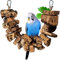 Vogelschaukel zum Knabbern aus Korkrinde | 40cm | Spielzeug für Vögel | Naturmaterial Kork