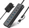 RSHTECH Powered USB 3.1/3.2 Hub, 7-Port USBC Hub with 3x 10Gbps Data Ports (2C+1A), 4x USB-A 3.0 and 12V/2A 24W Power Adapter, Aluminum USB3.2 Splitter with 3.3ft USB Cable (RSH-A107C)