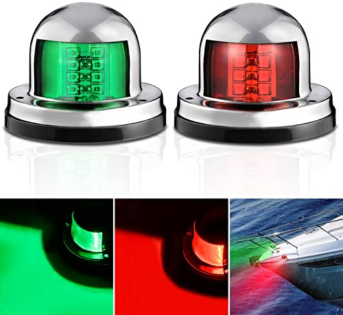 Nilight Marine Boat Navigation Light 2PCS 8LED Red Green Bow Lights