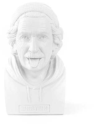 Money Box Einstein | Spardose Büste aus Resin, 14,5 cm, weiß
