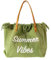 GDVONE Strandtasche Damen Groß,Leinentasche,Shopper Tasche,Sommer Top-Griff Schultertasche Strand Bad 40 * 12 * 32cm (Grün)