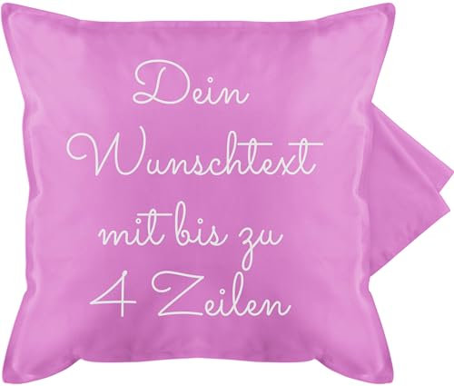 Kissenbezug - Aufdruck selbst gestalten - Wunschtext I Geschenk personalisiert - 50 x 50 cm - Pink - Kissen Personalisieren Text namenskissen personalisierte Bedrucken kuschelkissen selber Schrift