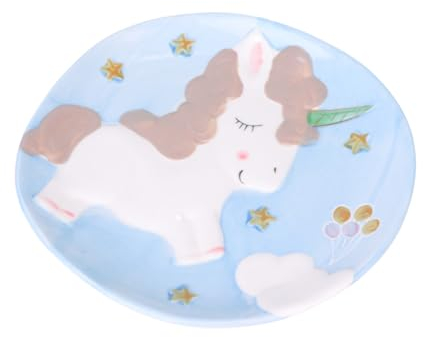 ibasenice Plato De Cerámica De Dibujos Animados Plato De Bebe De Ceramica Plato De Bistec Platos De Cena De Dibujos Animados Platos Para Servir Porcelana Bandeja De Almacenamiento Bebé