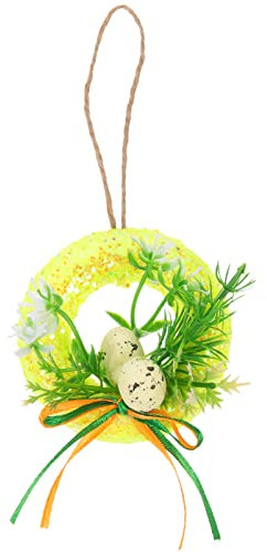 Cabilock Osterkranz hängen -Kranz aus Ei-Kranz-Ornament fensterdeko Ostern ostertürkränze künstliche Kränze für die Haustür hängender Kranz osterfest dekor