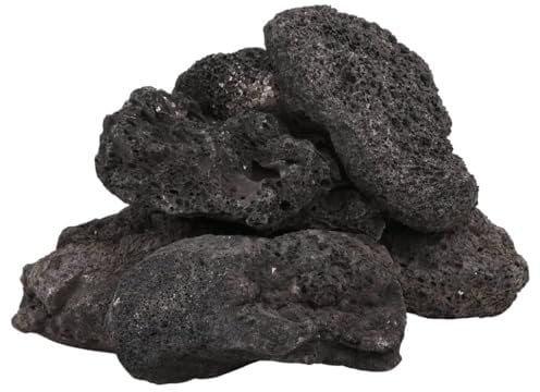 vidaXL Lavagranulat, Lavastein Biologische Filter, Multifunktional Lavamulch für Aquarium Landschaftsbau, Vulkangestein Garten Deko Steine, Schwarz 25 kg 10-30 cm
