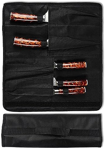 Oxford Chef Knife Roll Bag Heavy Duty Knife Storage Knife Cutlery Tool Case Portable 5 Slots Chef Bag with Handle Chef Gift