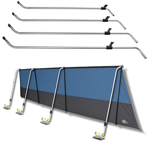 your GEAR Windbreak Pole Set - Teleskopierbare Aluminiumstangen für Camping Sicht- und Windschutz, stabil und einfache Montage - 100 bis 180 cm