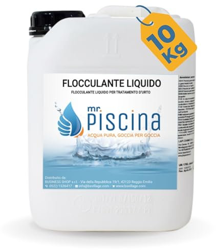 Mr Piscina Flocculante Liquido per Piscina, Chiarificante e Coagulante Professionale per Acqua Torbida, Azione Rapida per Filtri a Sabbia, Recupero Trasparenza, Formato da 25kg