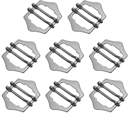 QUARKZMAN 8 Stück Metallversteller-Schiebeschnallen, 20mm Gurtband-Rollenstift-Klipp-Schnalle Tri-Glide für Weste, Anzug, Taschen-Ersatzteil (Schwarz)