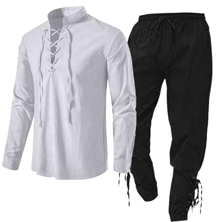 Gilet da ragazzo, set di abbigliamento medievale da ragazzo, set di abbigliamento da ragazzo con camicia di lino, camicia medievale da ragazzo, pantaloni medievali con cinghie alla caviglia, completo