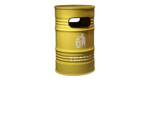 Poubelles 240L Poubelle Grande Capacité Extérieure Style Industriel Fer Commercial Grande Essence Peut Creative Grandes Poubelles Extérieures (Couleur: Vert) (Jaune