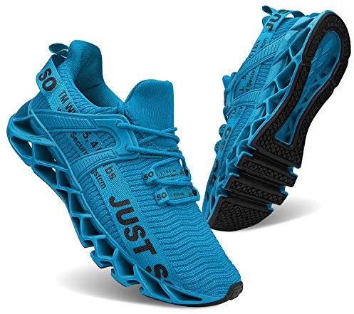Wonesion Schuhe Herren Laufschuhe Straßenlaufschuhe Herren Sneaker Sportschuhe Leichtathletikschuhe Turnschuhe Fitness Schuhe, Sky Blau, EU42