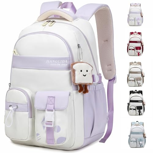 KESUDE Mochilas Escolares Chico Chica, Mochila Grande Infantil Adolescentes Mochila niño Primaria Ordenador Adolescentes Bolsos, Ideal Para NiñOs de Diferentes Edades School Bag, (Púrpura claro)