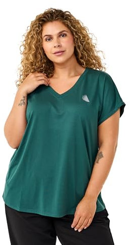 Zizzi Active by Damen Große Größen T-Shirt V-Ausschnitt Größe Gr XL Bistro Green