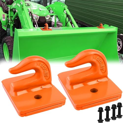 Aisny Accessoires Tracteur, 2 PCS Crochets Godet Tracteur 3/8 Accessoires Tracteur Crochet Remorque Remorquage Max 15000Lb avec Plaque D'appui Boulonné sur Crochets pour Godet Tracteur RV UTV Camion