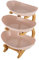 Fyssnn Alzata per frutta a 3 ripiani, con supporto in legno di bambù, 3 scomparti, con supporto, adatta per riporre frutta, dolci, dolci, ecc. (beige)