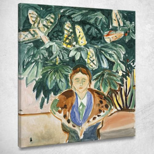 Unter Der Kastanie Edvard Munch, em381 Kunstdruck auf Leinwand, 125 x 100 cm